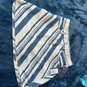 Universal Thread Blue and Cream Striped A-Line Mini Skirt